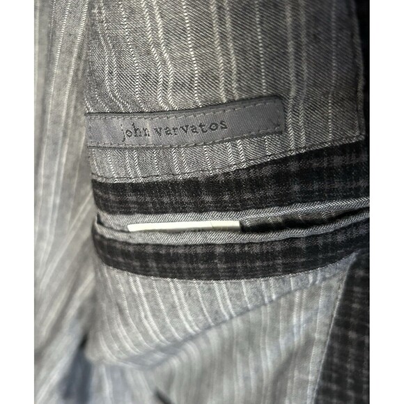John Varvatos Austin Jacket Black/Gray Texture Plaid Wool/Angora Sz Italy 48 NWT - Picture 8 of 16